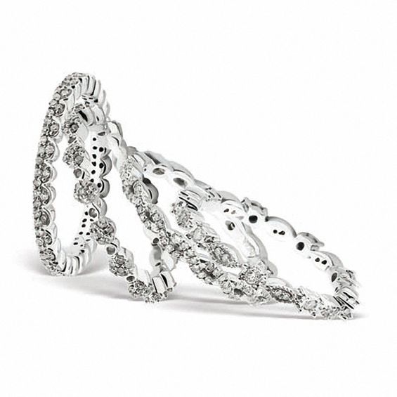 Stackable Expressionsâ¢ 1/5 CT. T.w. Diamond Scroll Eternity Band in Sterling Silver