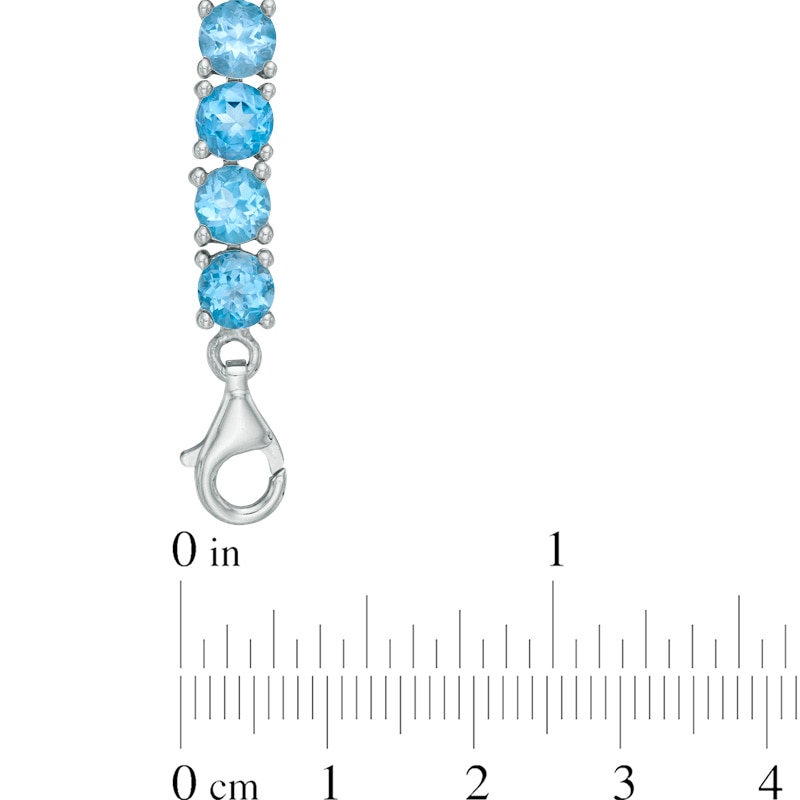 Main Image 2 of Blue Topaz Tennis Bracelet in Sterling Silver - 7.5"