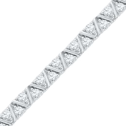 Lab-Created White Sapphire Bracelet in Sterling Silver - 7.5"