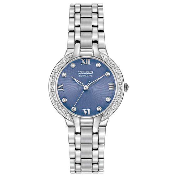Ladies' Citizen Eco-DriveÂ® Bella Diamond Accent Watch with Periwinkle Dial (Model: Em0120-58L)