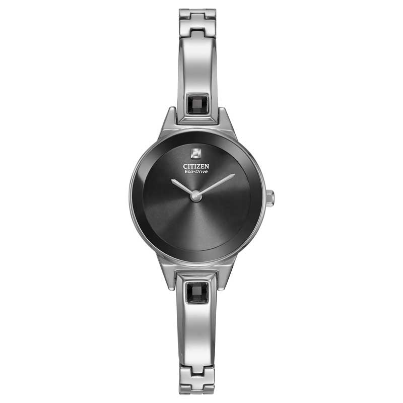 Main Image 1 of Ladies' Citizen Eco-Drive® Silhouette Crystal Bangle Watch (Model: EX1320-54E)