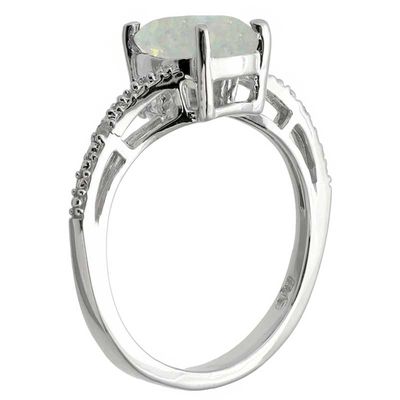 925 Silver Ladies Big Bold Engagement Bridal Ring White Gold Finish Lab Diamond 