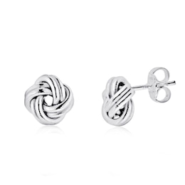 Love Knot Stud Earrings in Sterling Silver