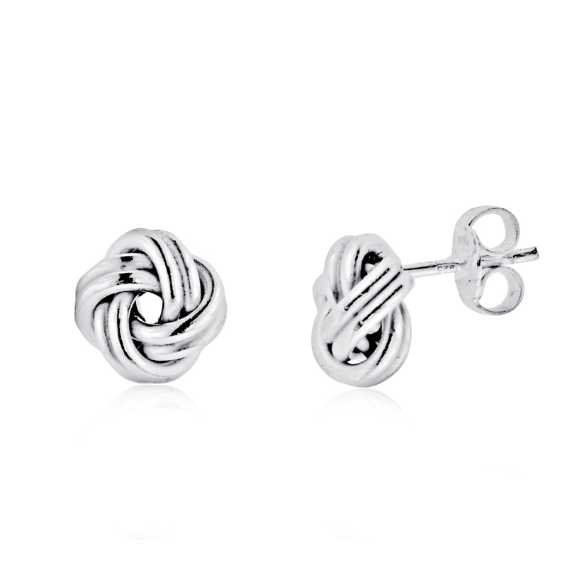 Love Knot Stud Earrings in Sterling Silver