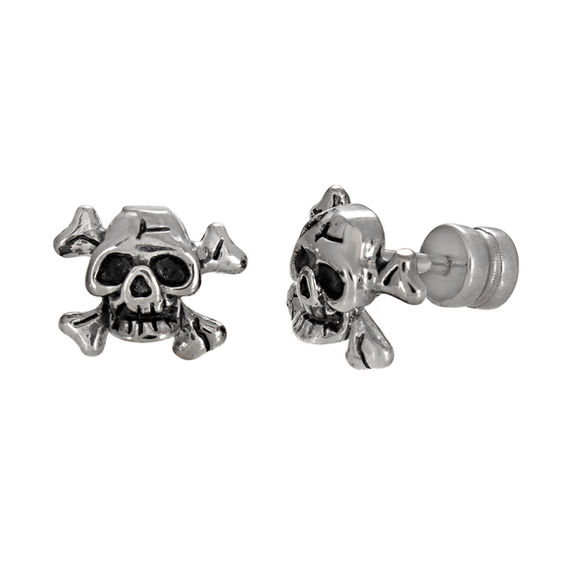 Skull And Crossbones Stud Earrings In Stainless Steel Online Skull And Crossbones Stud Earrings In Stainless Steel