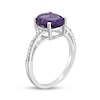 Thumbnail Image 1 of Oval Amethyst and Diamond Accent Ring in Sterling Silver