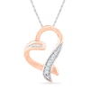 Thumbnail Image 1 of 1/20 CT. T.W. Diamond Tilted Heart Pendant in 10K Rose Gold