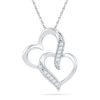 Thumbnail Image 0 of 1/20 CT. T.W. Diamond Interlocking Hearts Pendant in 10K White Gold