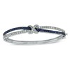 Thumbnail Image 1 of Lab-Created Blue and White Sapphire Bangle in Sterling Silver