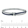 Thumbnail Image 2 of Lab-Created Blue and White Sapphire Bangle in Sterling Silver