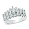 Thumbnail Image 0 of 1 CT. T.W. Marquise Diamond Multi-Row Engagement Ring in 14K White Gold