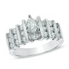 Thumbnail Image 0 of 1 CT. T.W. Marquise Diamond Multi-Row Engagement Ring in 14K White Gold