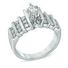 Thumbnail Image 1 of 1 CT. T.W. Marquise Diamond Multi-Row Engagement Ring in 14K White Gold
