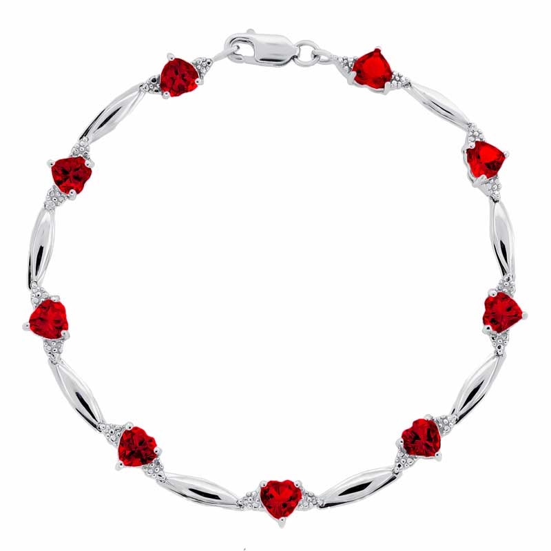 HeartShaped and Diamond Accent Bracelet in Sterling Silver Zales