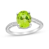 Thumbnail Image 0 of Oval Peridot and Diamond Accent Ring in Sterling Silver