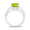 Thumbnail Image 2 of Oval Peridot and Diamond Accent Ring in Sterling Silver