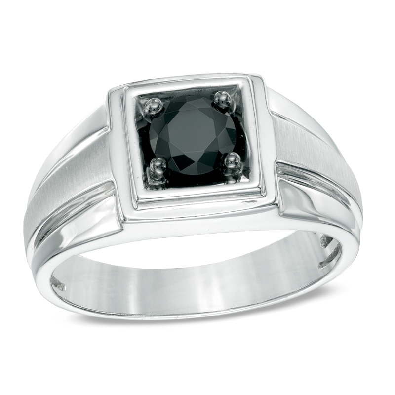 Main Image 1 of 1 CT. Black Diamond Solitaire in Sterling Silver