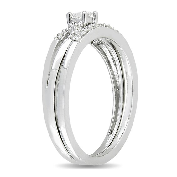 1/5 CT. T.w. Princess-Cut Diamond Bridal Set in Sterling Silver