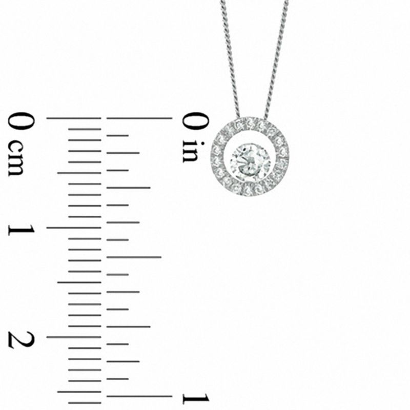 Main Image 2 of 1/4 CT. T.W. Certified Canadian Diamond Circle Pendant in 14K White Gold (I/I2) - 17"