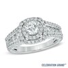 Thumbnail Image 1 of Celebration Ideal 1-1/2 CT. T.W. Certified Diamond Frame Engagement Ring in 14K White Gold (I/I1)