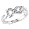 Thumbnail Image 1 of 1/20 CT. T.W. Diamond Infinity Rope Ring in Sterling Silver