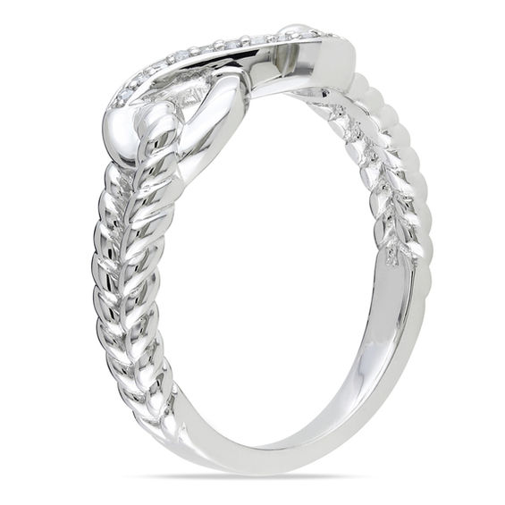 1/20 CT. T.w. Diamond Infinity Rope Ring Sterling Silver