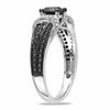 Thumbnail Image 1 of 1 CT. T.W. Enhanced Black and White Diamond Collar Ring in 10K White Gold