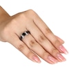Thumbnail Image 3 of 1 CT. T.W. Enhanced Black and White Diamond Collar Ring in 10K White Gold