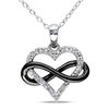Thumbnail Image 1 of 1/10 CT. T.W. Diamond Sideways Infinity with Heart Pendant in Two-Tone Sterling Silver