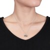 Thumbnail Image 3 of 1/10 CT. T.W. Diamond Sideways Infinity with Heart Pendant in Two-Tone Sterling Silver