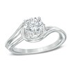 Thumbnail Image 1 of 1/2 CT. Diamond Solitaire Swirl Engagement Ring in 14K White Gold