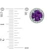 Thumbnail Image 2 of 7.0mm Amethyst and Lab-Created White Sapphire Frame Stud Earrings in Sterling Silver