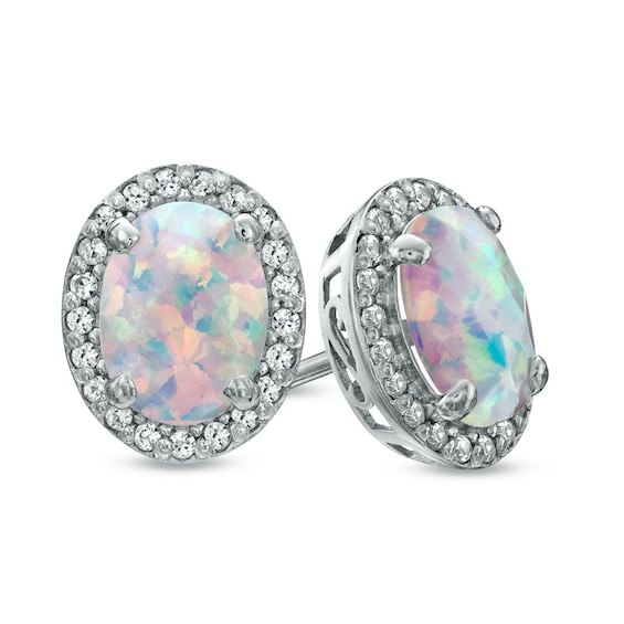 zales opal stud earrings