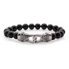 Thumbnail Image 1 of 10.mm Black Agate Bead Stretch Bracelet in Stainless Steel - 8.5"