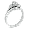 Thumbnail Image 2 of 1/6 CT. T.W. Diamond Three Stone Slant Bridal Set in 10K White Gold