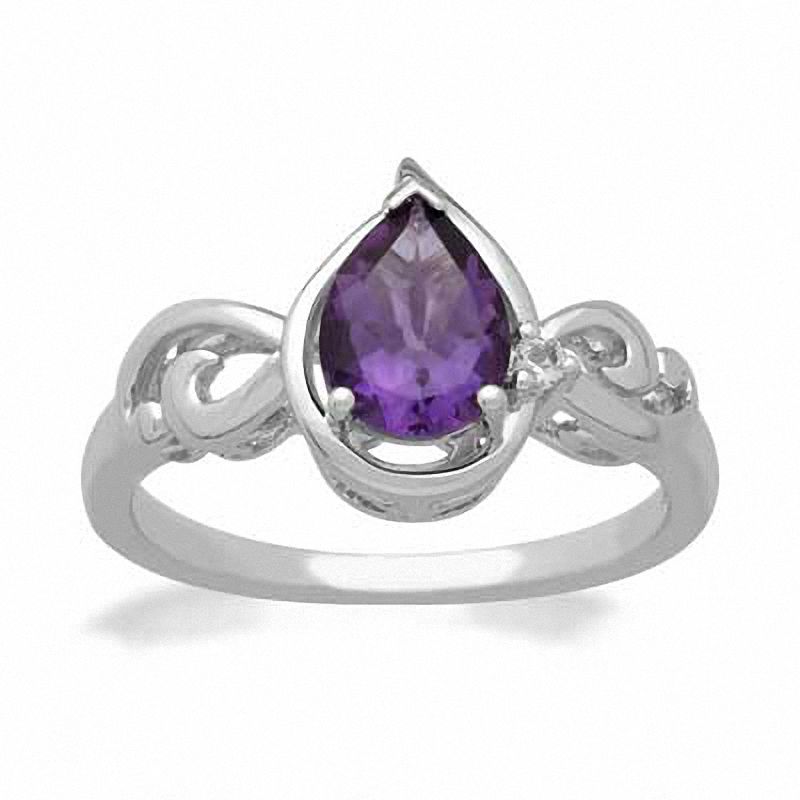 Colore SG Sterling Silver, blue topaz and amethyst diamond ring LVR592-DBA  - Charles Nusinov & Sons