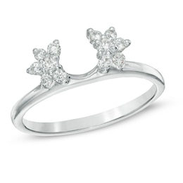 1/4 CT. T.W. Diamond Starburst Solitaire Enhancer in 10K White Gold