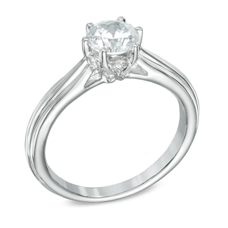 Celebration Ideal 1 CT. T.W. Diamond Engagement Ring in 14K White Gold (J/I1)