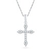 Thumbnail Image 0 of 1/4 CT. T.W. Diamond Pointed Cross Pendant in 10K White Gold