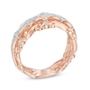 Thumbnail Image 1 of 1/4 CT. T.W. Diamond Vintage-Inspired Scroll Band in 10K Rose Gold