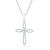 Thumbnail Image 1 of 1/6 CT. T.W. Diamond Cross Pendant in Sterling Silver