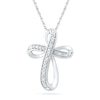 Thumbnail Image 0 of 1/20 CT. T.W. Diamond Looping Cross Pendant in Sterling Silver