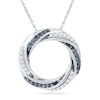 Thumbnail Image 1 of 1/4 CT. T.W. Enhanced Black and White Diamond Circle Pendant in Sterling Silver