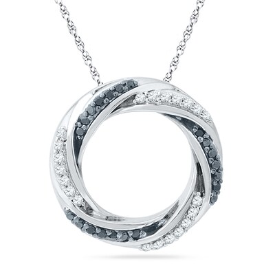 1 4 Ct T W Enhanced Black And White Diamond Circle Pendant In - Black And White Diamond Circle Pendant 1 4 Ct T W Enhanced Black And White Diamond Circle Pendant In - Black And White Diamond Circle Pendant