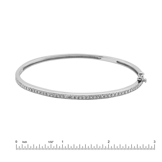 Diamond Accent Diamond-Cut Bangle in Sterling Silver