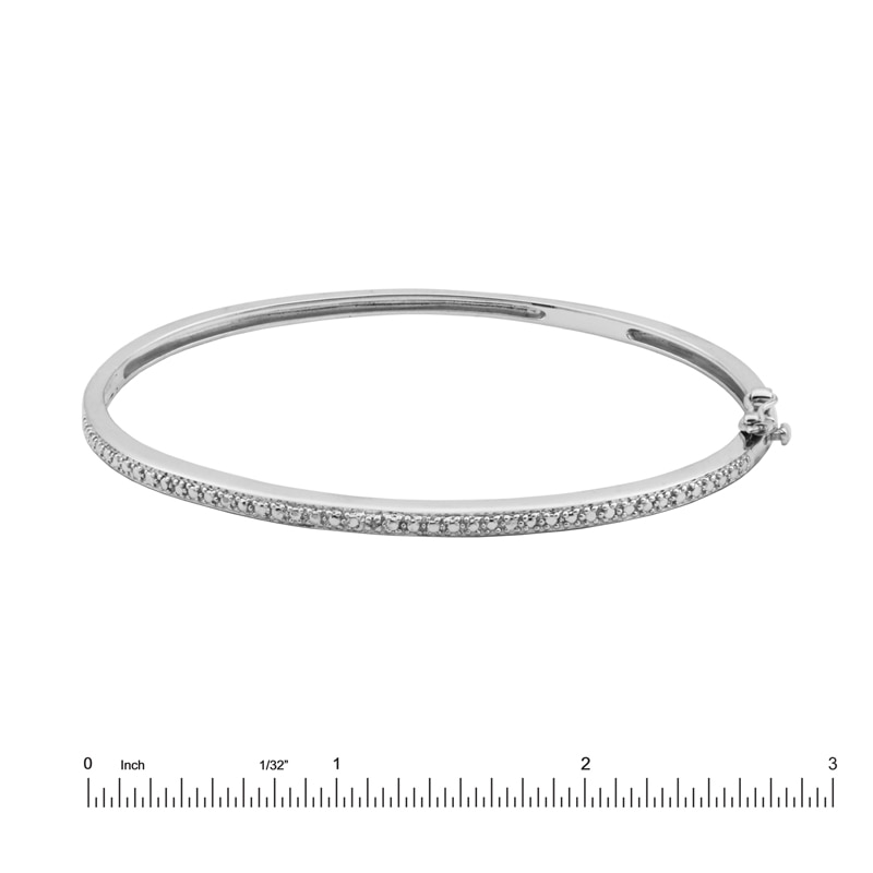 Diamond Accent Diamond-Cut Bangle in Sterling Silver