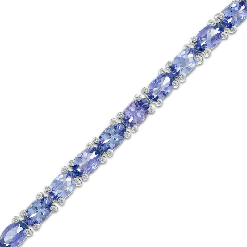 Main Image 1 of Oval Tanzanite Tennis Bracelet in Sterling Silver - 7.25