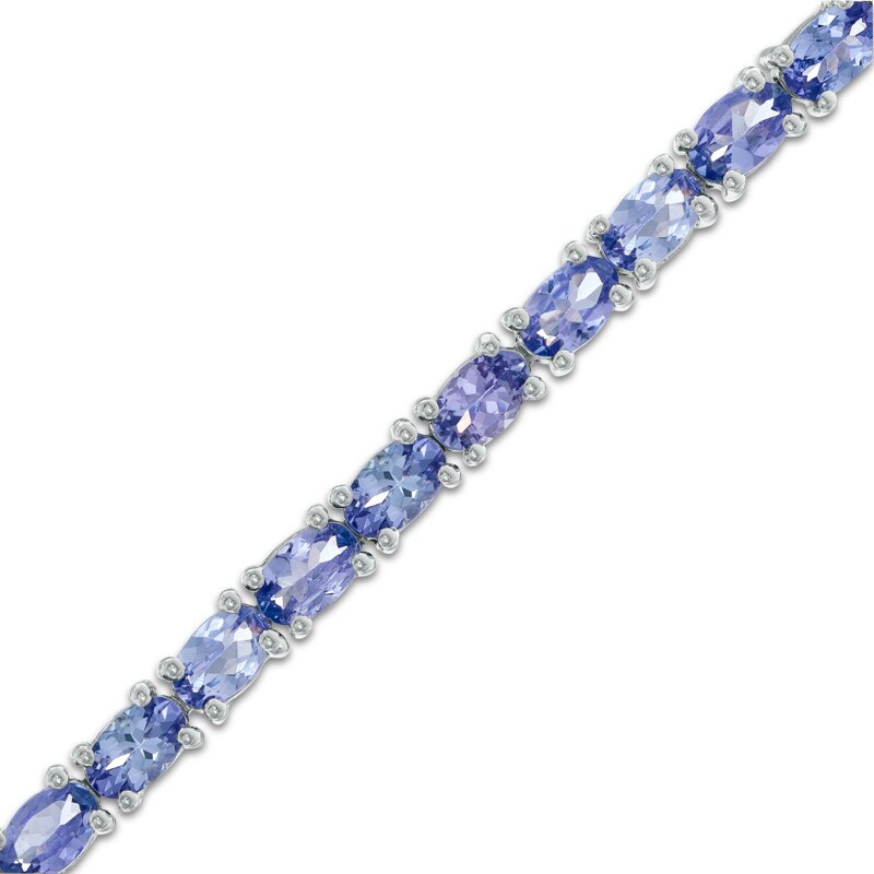 Oval Tanzanite Tennis Bracelet in Sterling Silver - 7.25