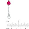 Thumbnail Image 2 of 8.0mm Heart-Shaped Lab-Created Ruby and Diamond Accent Bracelet in Sterling Silver - 7.25"