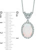 Thumbnail Image 2 of Oval Lab-Created Opal and White Sapphire Pendant in Sterling Silver